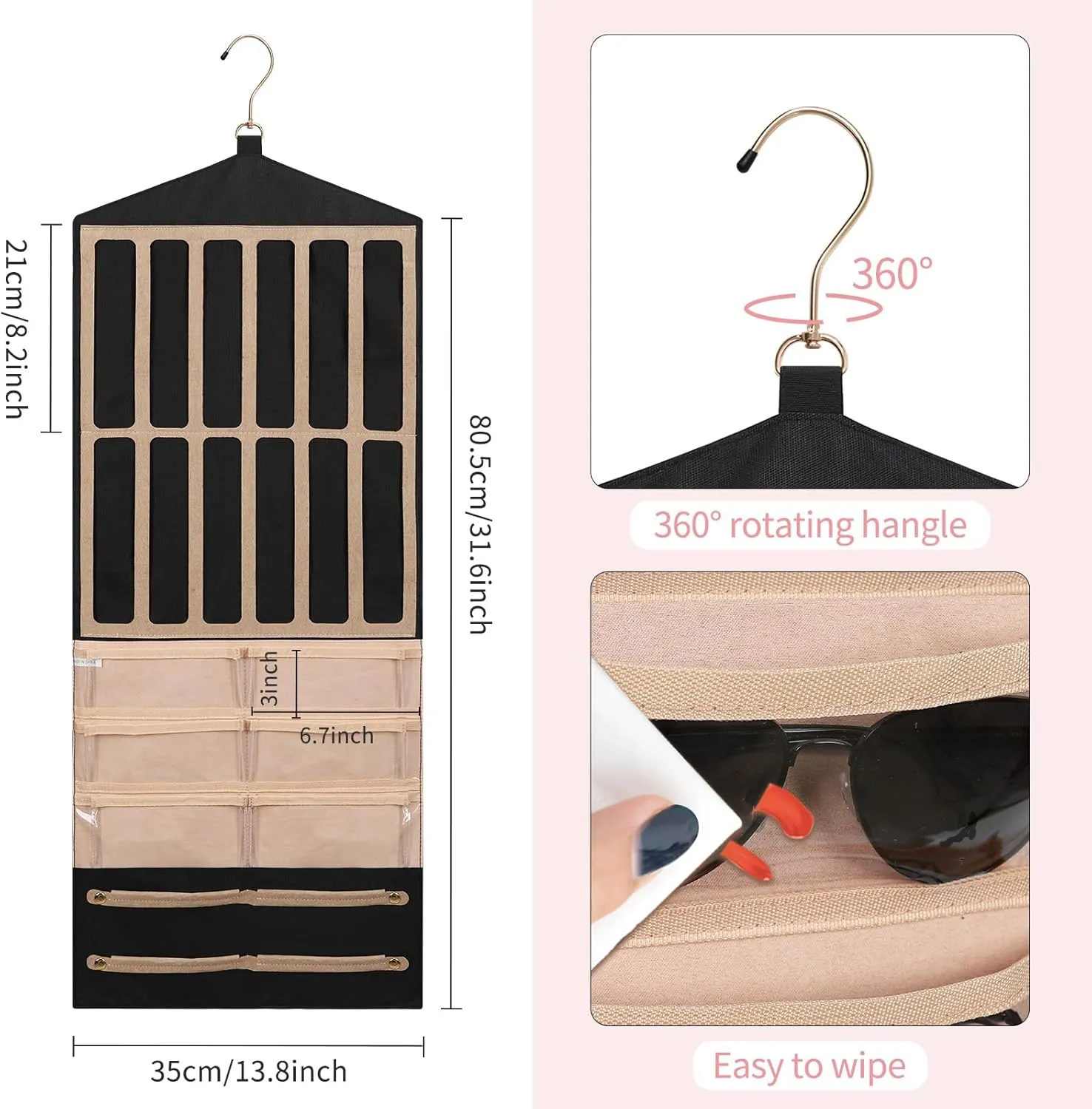 Ethereal Hanging Claw Clip Organizer for Girls/Women with Hanger Metal Hooks, Claw Clip Organizer, Wall Hanging for Girl Room