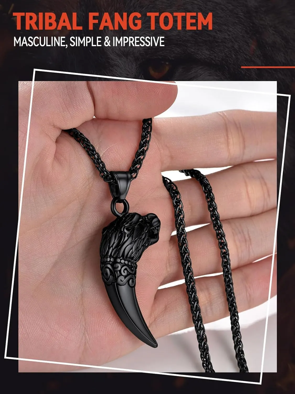 FaithHeart Norse Viking Wolf Pendant Necklace for Men/Women, Stainless Steel/18K Gold Plated Nordic Vikings Stuff Jewelry with Gift Packaging
