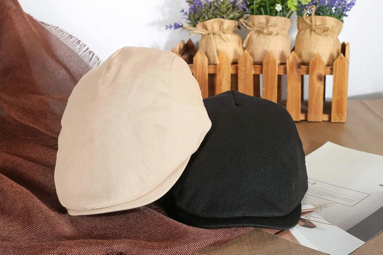 FALETO Men's Flat Ivy Gatsby Newsboy Hat Winter Spring Autumn Driving Cabbie Hunting Cap