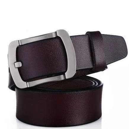Fashion 100% genuine leather belts for men Metal pin buckle vintage luxury men belt brand cinto masculino belts