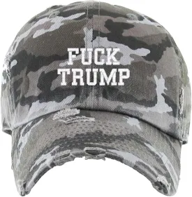 Fuck Trump Vintage Baseball Cap Embroidered Cotton Adjustable Distressed Dad Hat