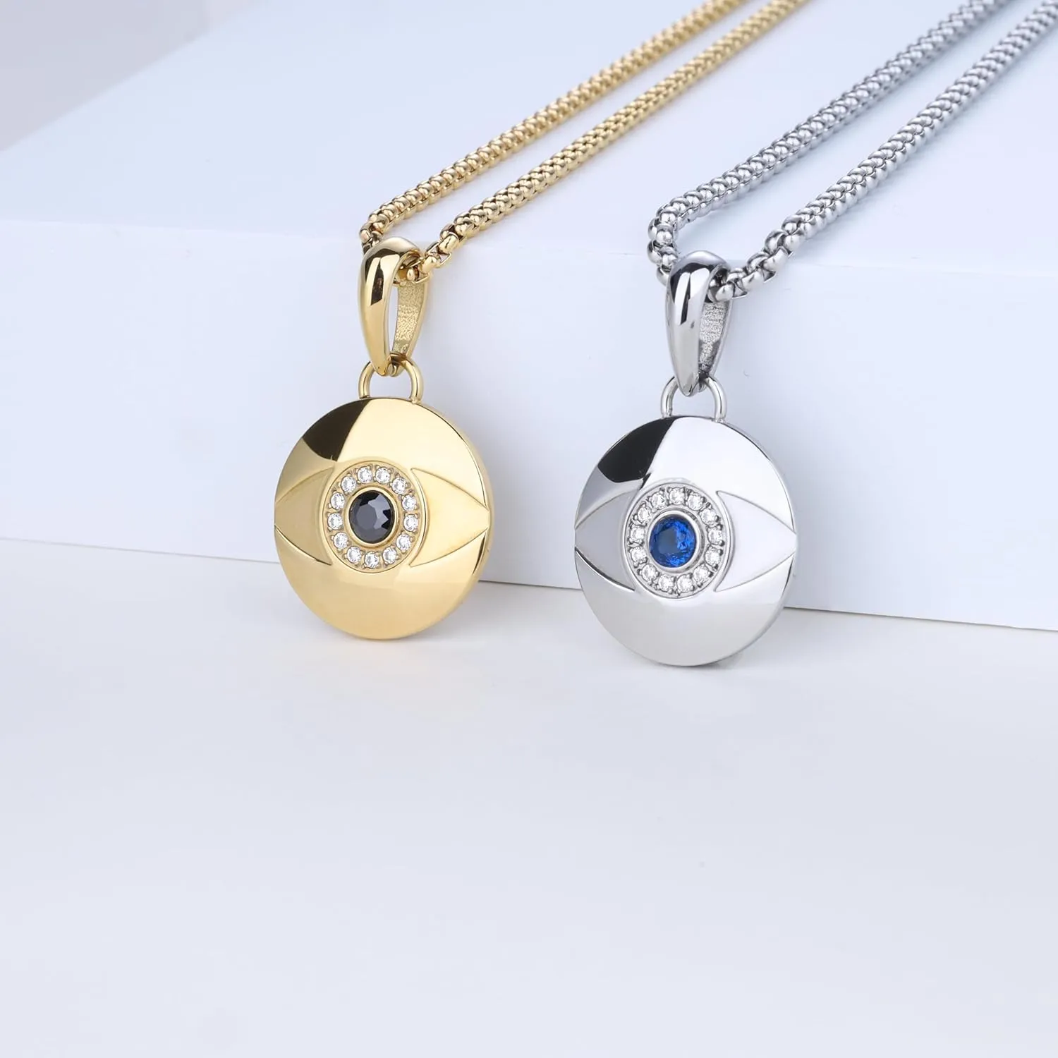GAVU Men??s Stainless Steel Pendant Necklace, Protection Necklace Evil Eye Necklace for Men