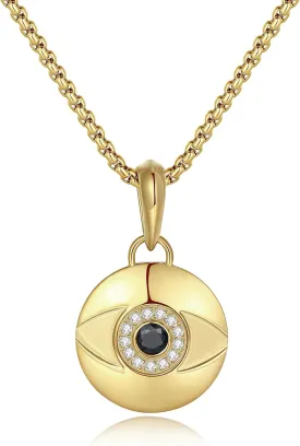 GAVU Men??s Stainless Steel Pendant Necklace, Protection Necklace Evil Eye Necklace for Men