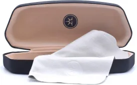 Glare Guard Hard Shell Protective Case for Eyeglasses, Sunglasses - Men, Women & Kids - Cleaning Cloth Large Frame Storage