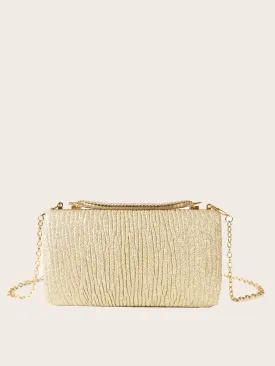 Glitter Textured Chain Bag