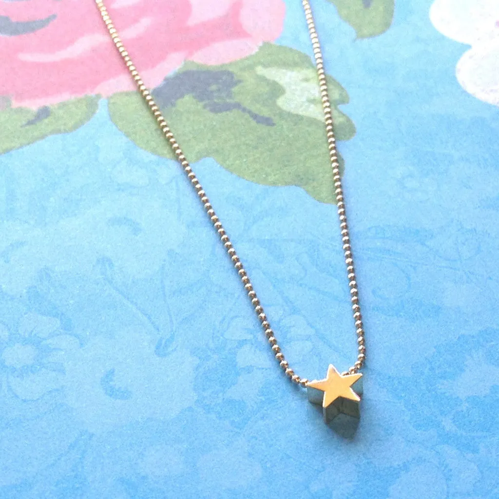 Gold Star Necklace Tiny Star Chain