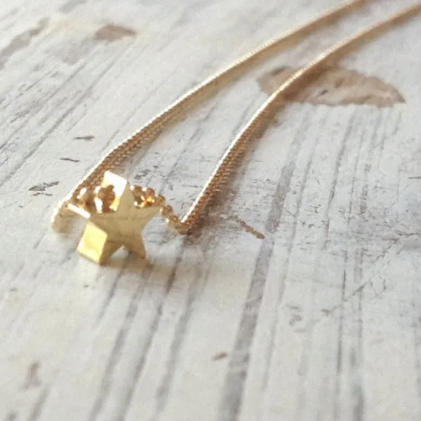 Gold Star Necklace Tiny Star Chain