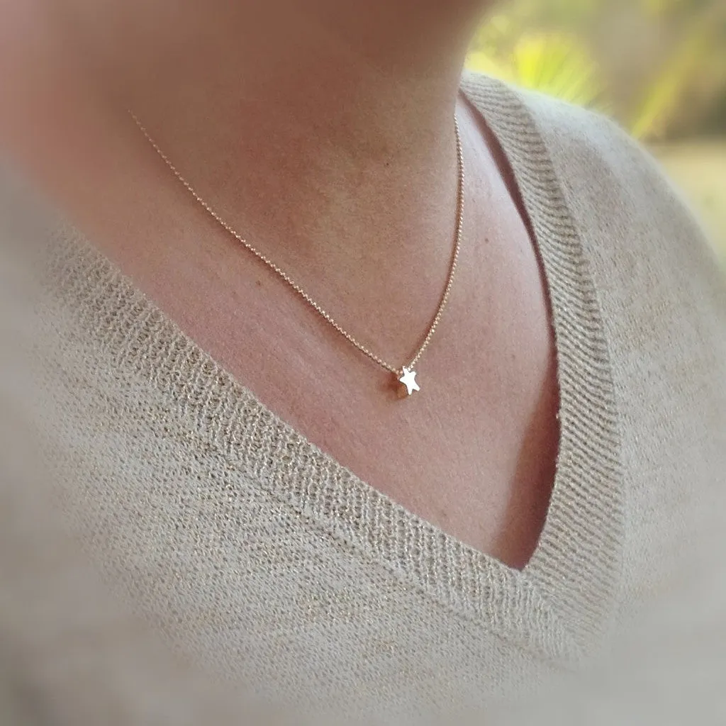 Gold Star Necklace Tiny Star Chain