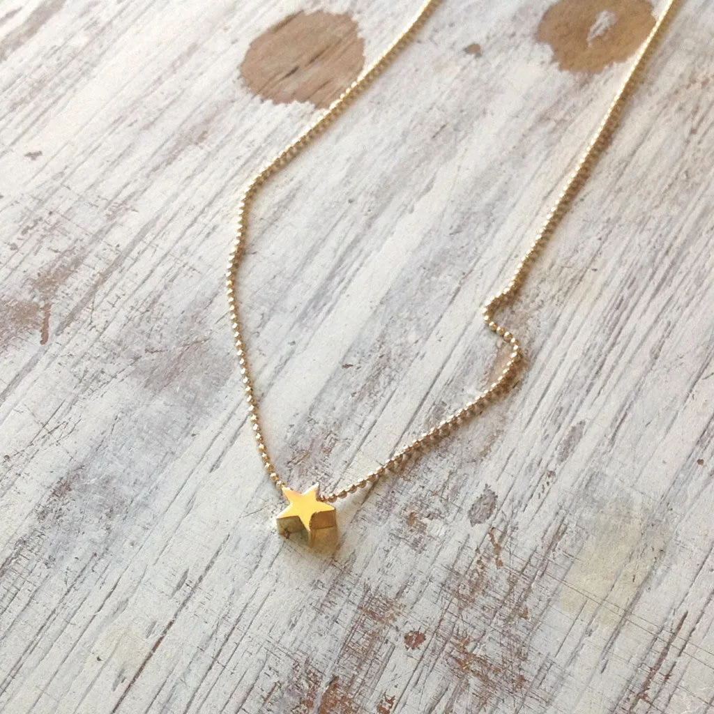 Gold Star Necklace Tiny Star Chain