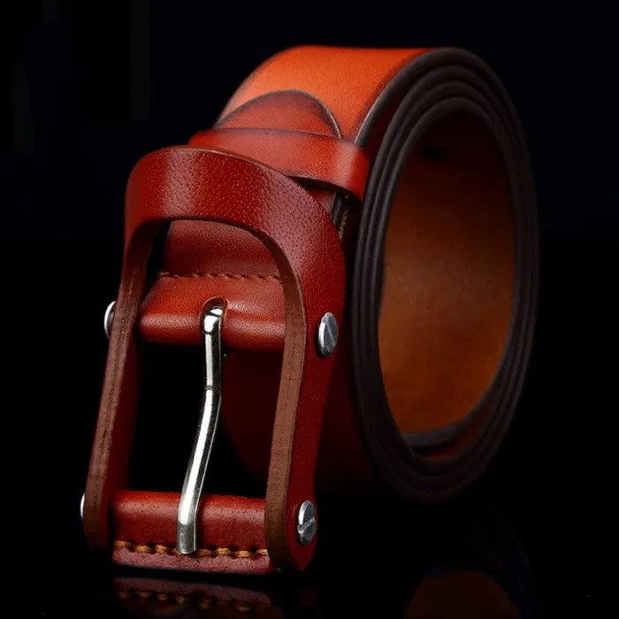 High quality 100% Genuine leather belts for men vintage fashion pure cowhide mens belts luxury