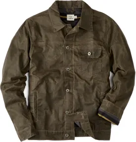 Huckberry Flint and Tinder Men's Flannel-Lined Waxed Trucker Jacket, Water & Weather Resistant Mens Jacket