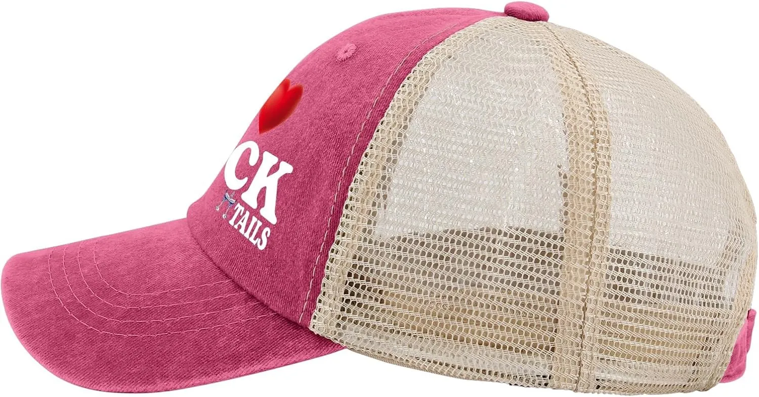 I Love Cocktails Hat Trucker Hat Men Funny Mesh Hats for Summer