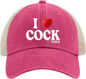 I Love Cocktails Hat Trucker Hat Men Funny Mesh Hats for Summer