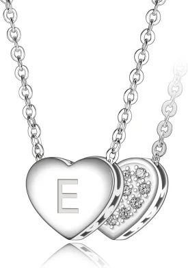 Initial Necklaces For Women Heart Necklace Sterling Silver 26 Letter Necklace For Women Jewelry A-Z Initial Letter Pendant Necklace
