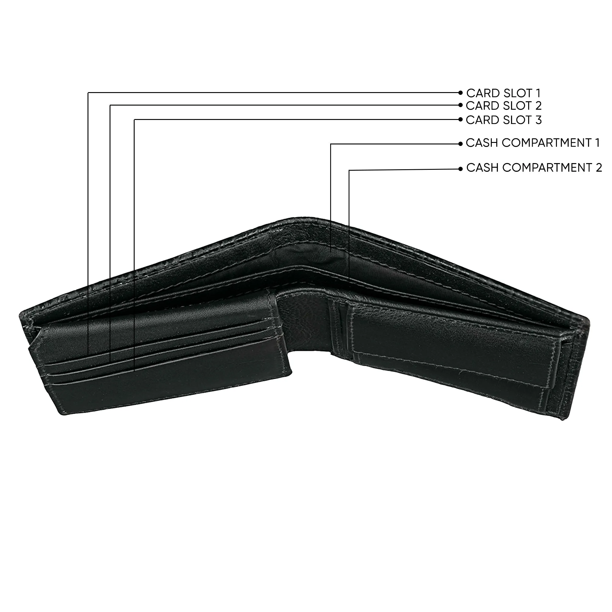 Italian Chatai | Genuine Leather Wallet and Belt Gift Set | Wallet and Belt Combo | Plus Size Mens Belts | Colour: Black
