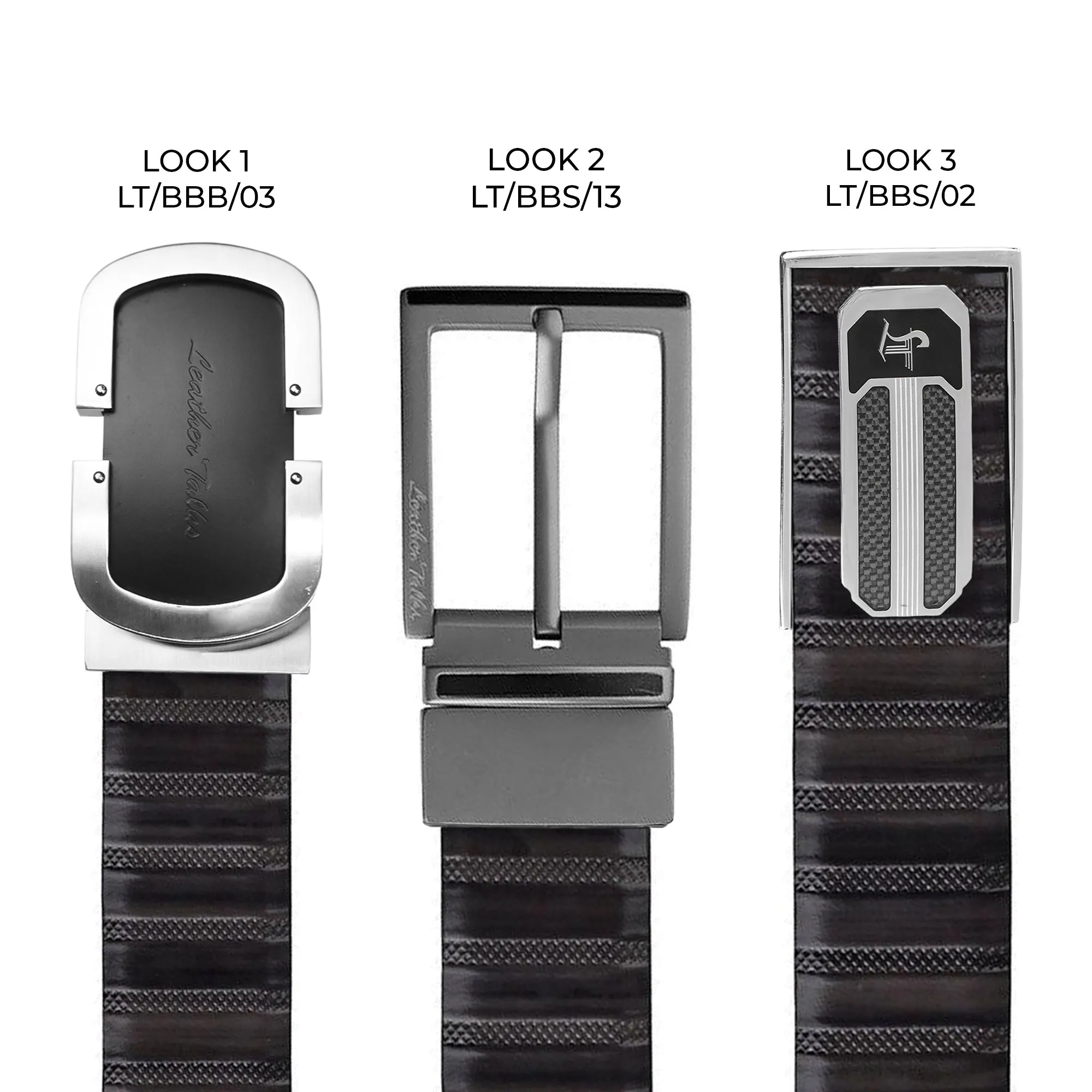 Italian VT Stripe | Luxury Leather Belt For Men  | Color: Grey