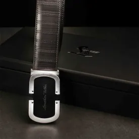 Italian VT Stripe | Luxury Leather Belt For Men  | Color: Grey