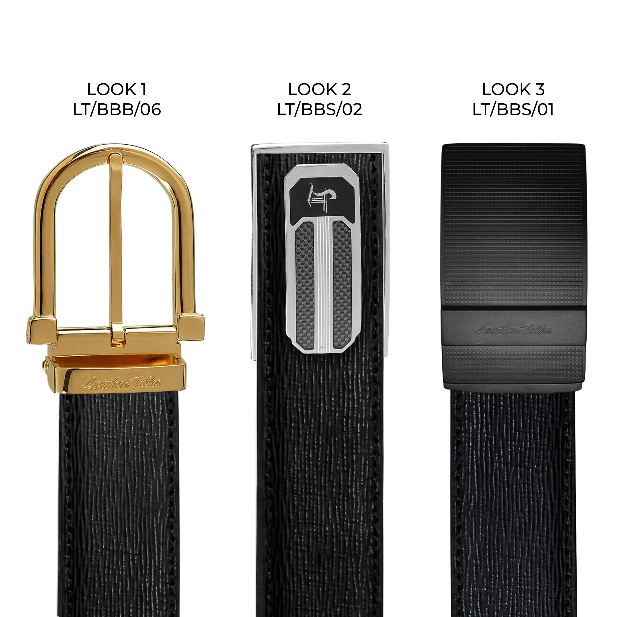 Italian Wood Finish | Genuine Leather Belt for Men | Color: Black
