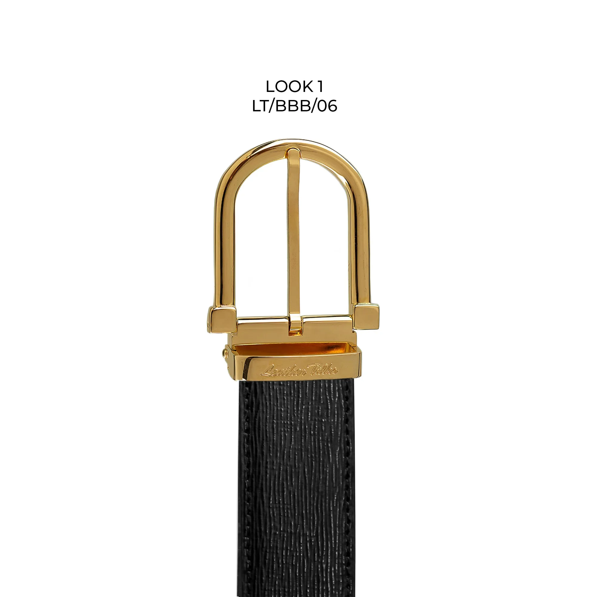 Italian Wood Finish | Genuine Leather Belt for Men | Color: Black