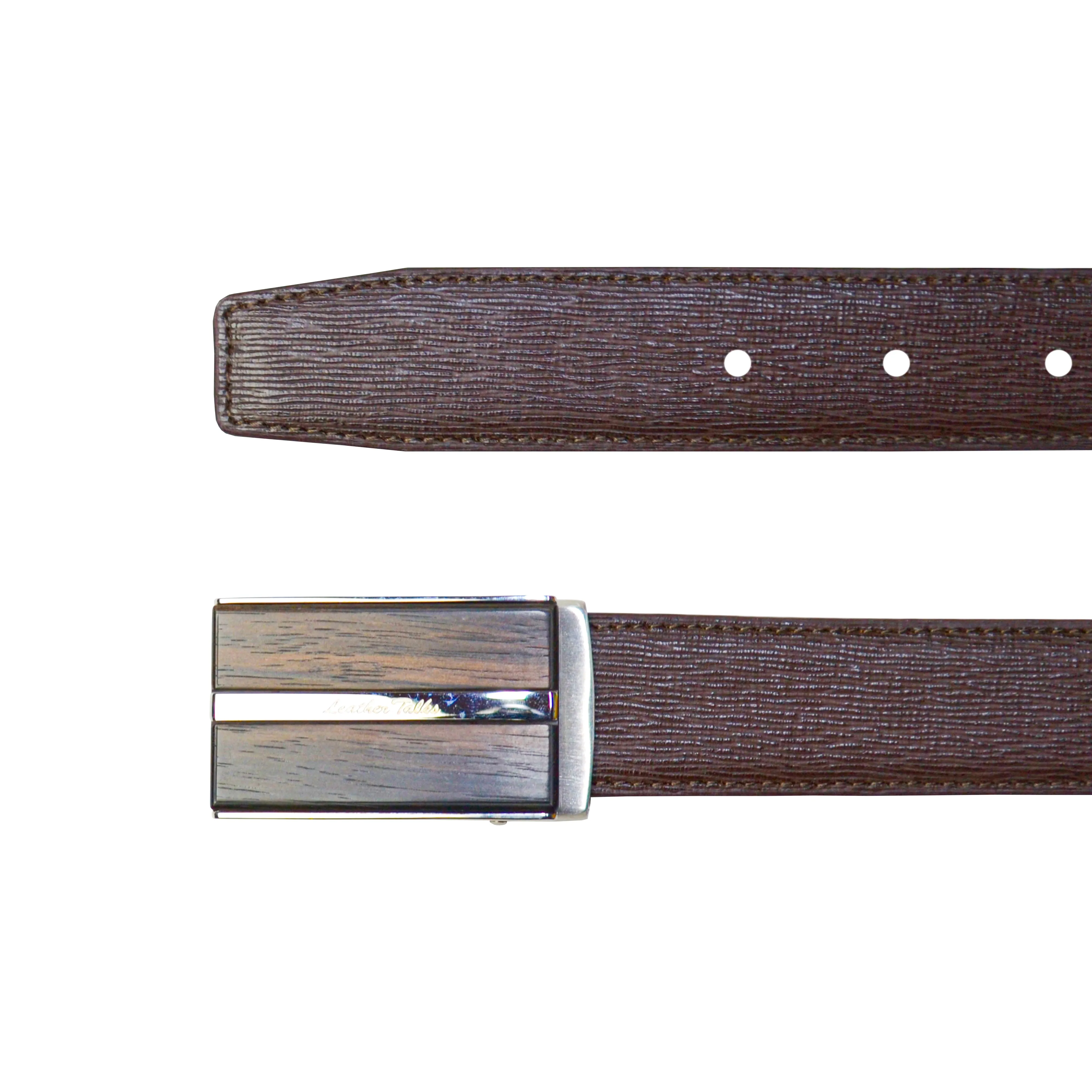 Italian Wood Finish | Italian Leather Belt for Men | Color: Brown