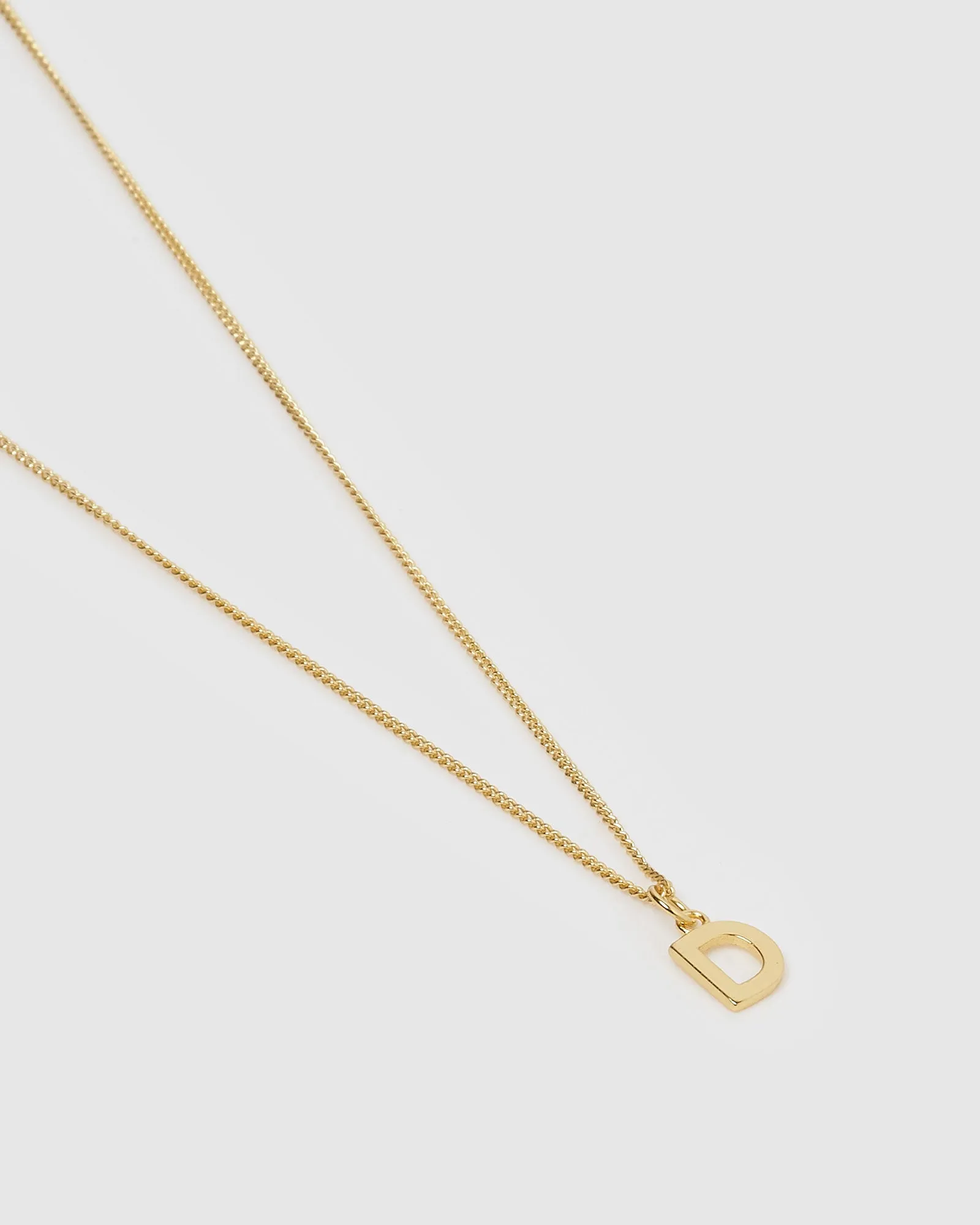Izoa Alphabet Letter D Necklace Gold