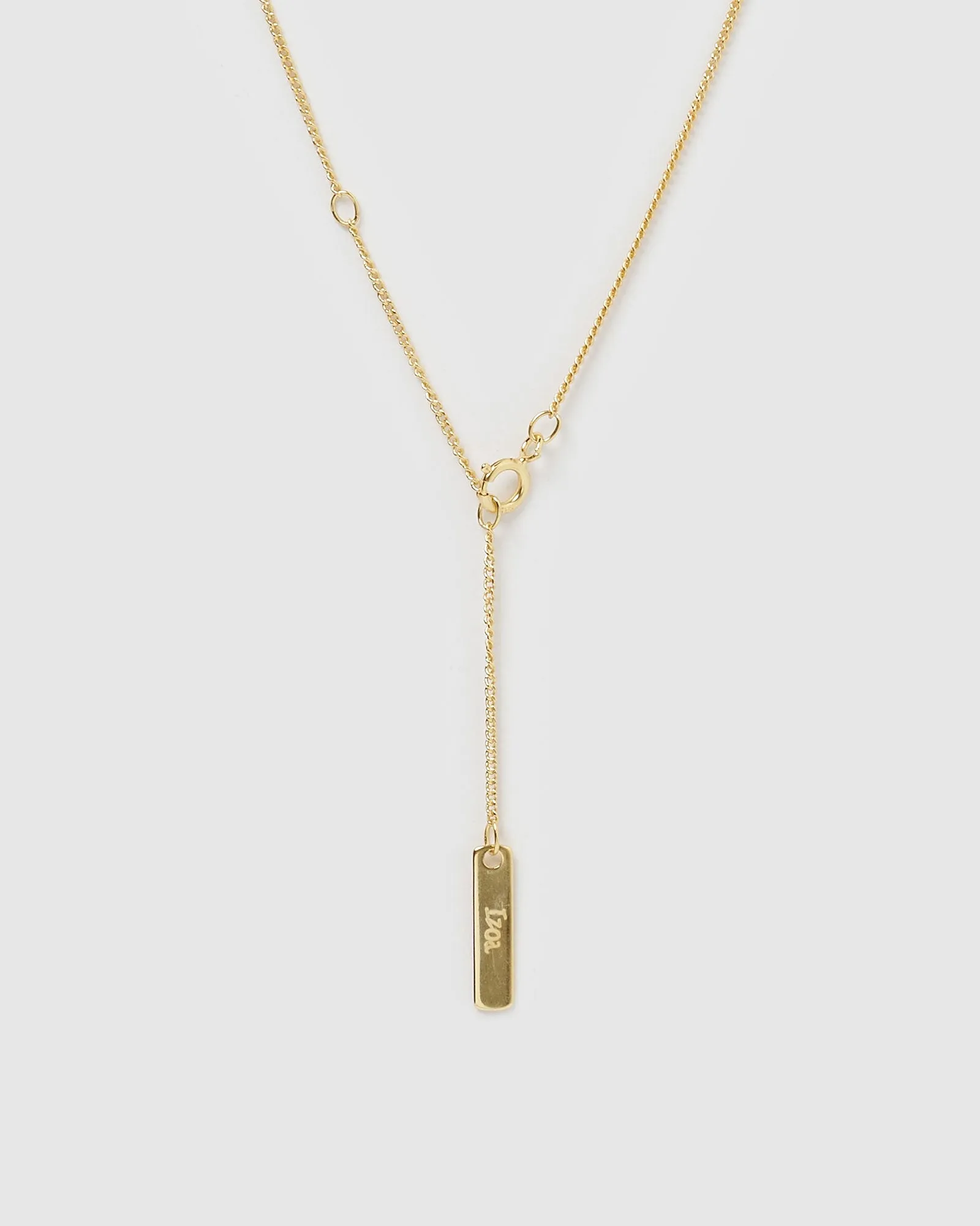 Izoa Alphabet Letter D Necklace Gold
