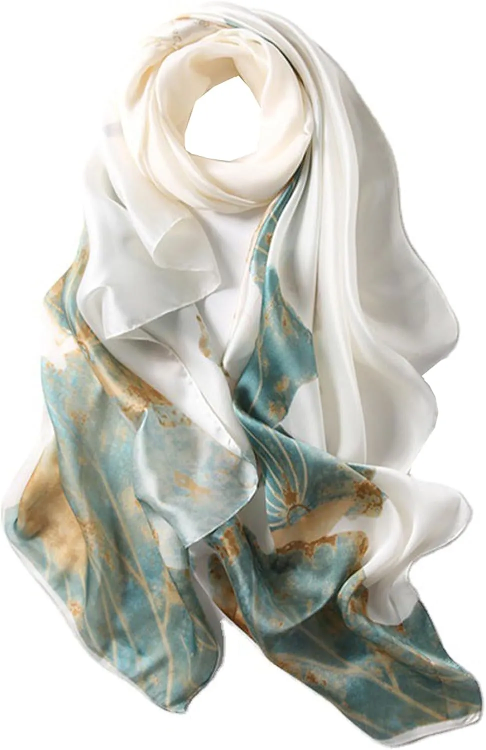 K-Elewon Silk Scarf Head scarf Fashion Scarves Long Lightweight Sunscreen Shawls for Women