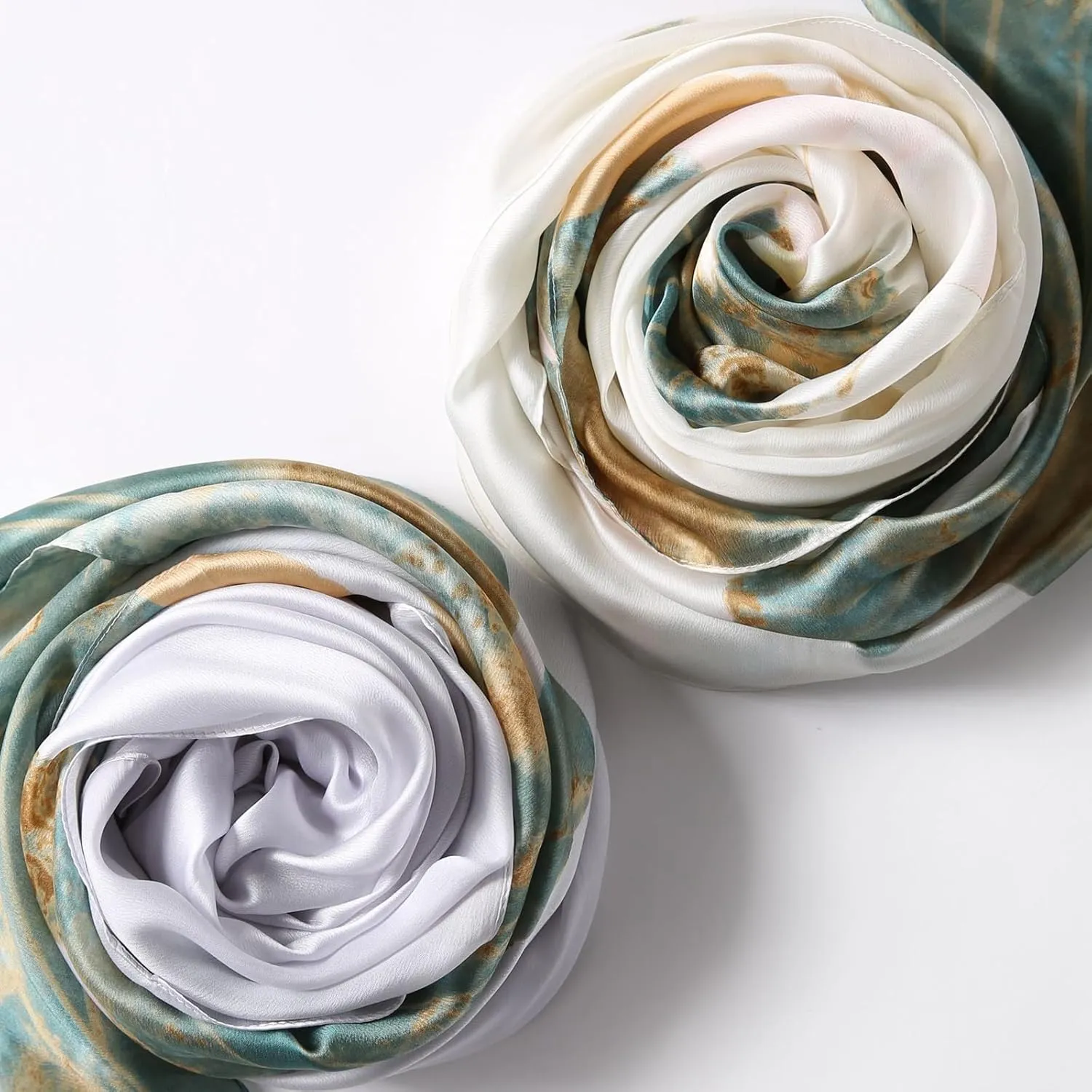 K-Elewon Silk Scarf Head scarf Fashion Scarves Long Lightweight Sunscreen Shawls for Women