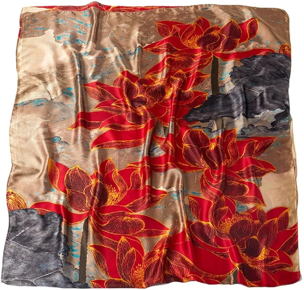 K-Elewon Silk Scarf Head scarf Fashion Scarves Long Lightweight Sunscreen Shawls for Women