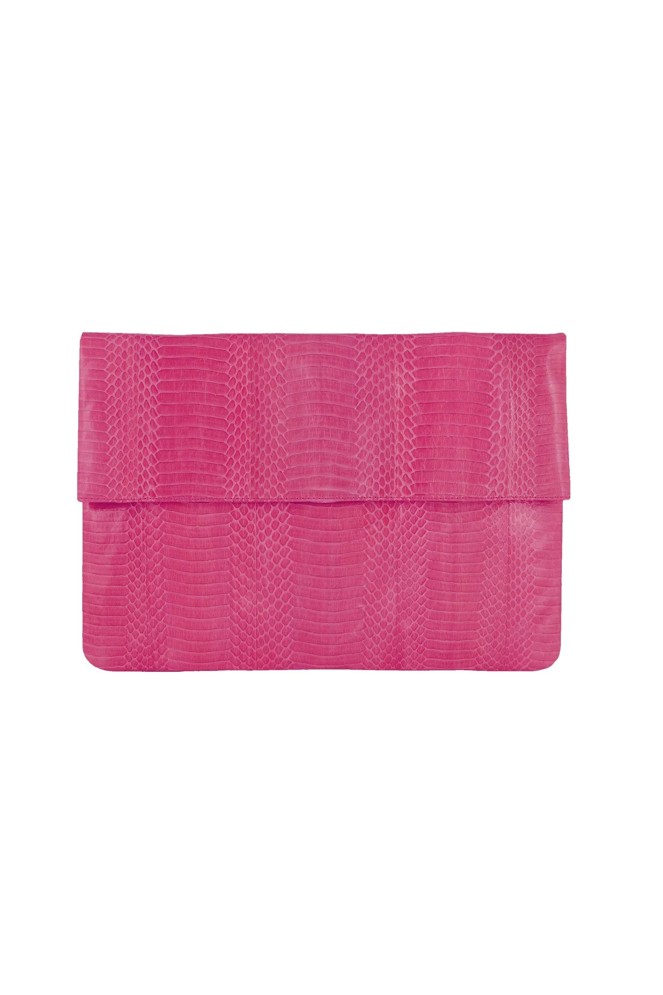 LARGE FOLDOVER CLUTCH SHERBERT PINK COBRA