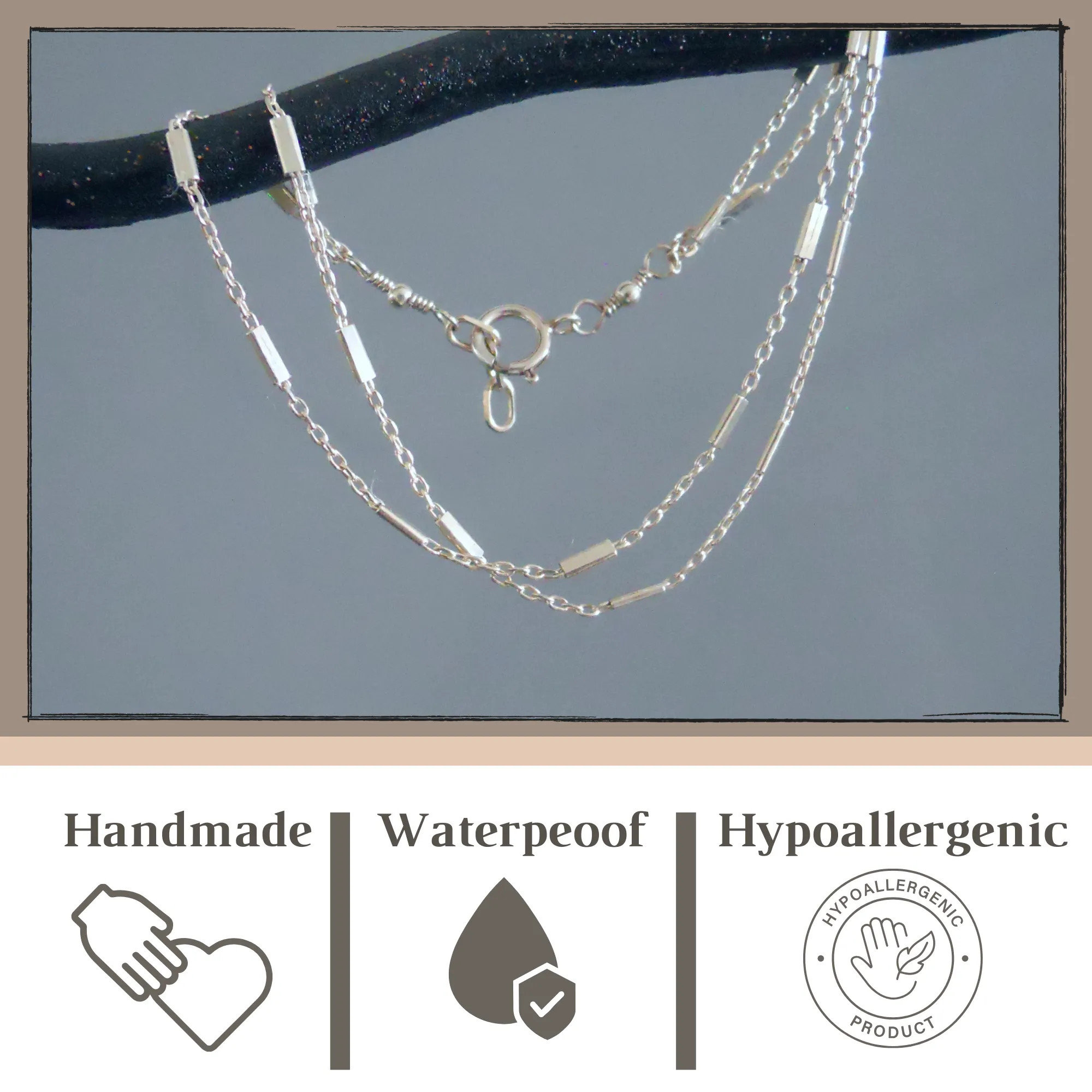 Layered Sterling Silver Tube Chain Bracelet for Women