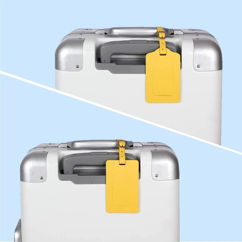 Leather Luggage Tags 4 Pack Bag Suitcase Labels