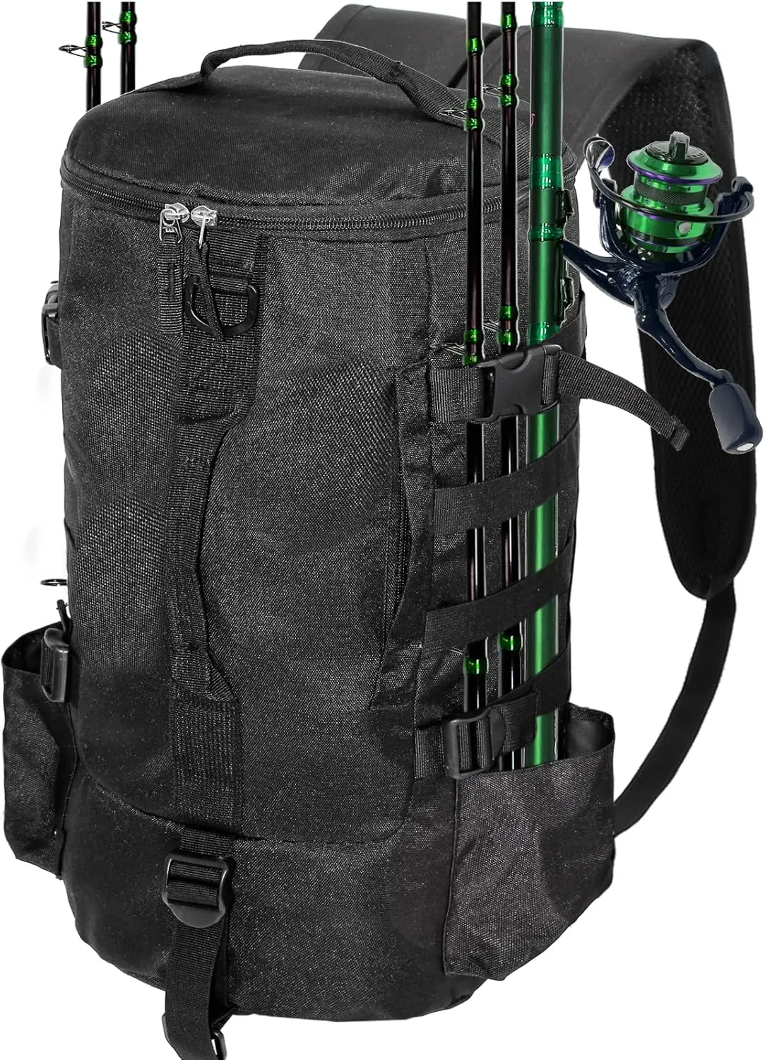 Lightweight Fishing Tackle Backpack Professional Water-Resistant All-in-One Rod Holder & Gear Storage