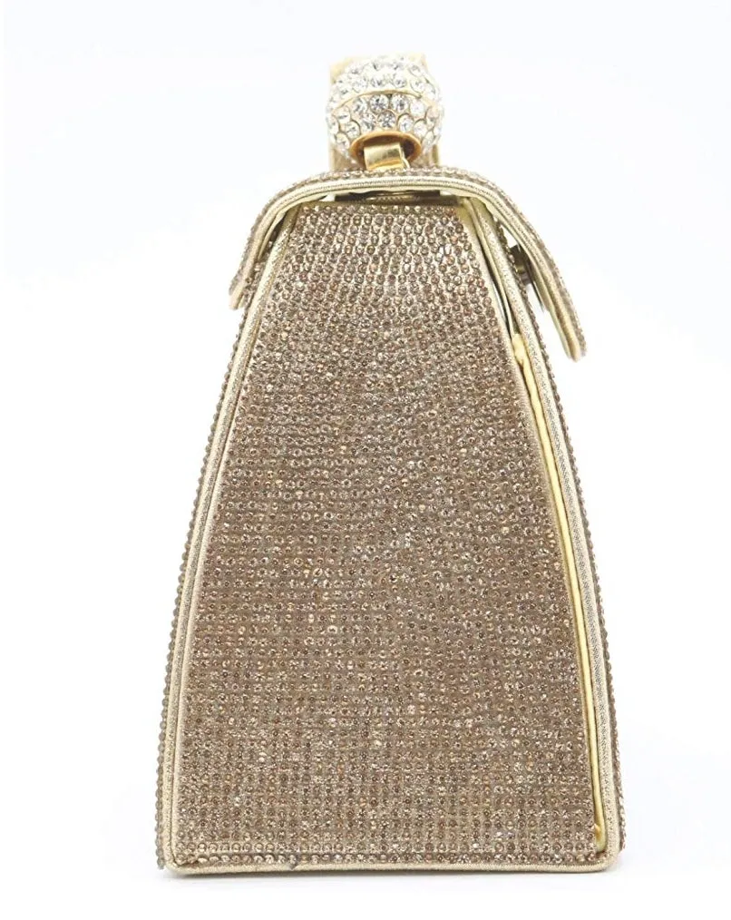 Louvre Triangle- Pyramid Shape Rhinestone Evening Clutch