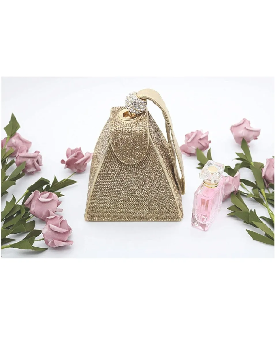 Louvre Triangle- Pyramid Shape Rhinestone Evening Clutch