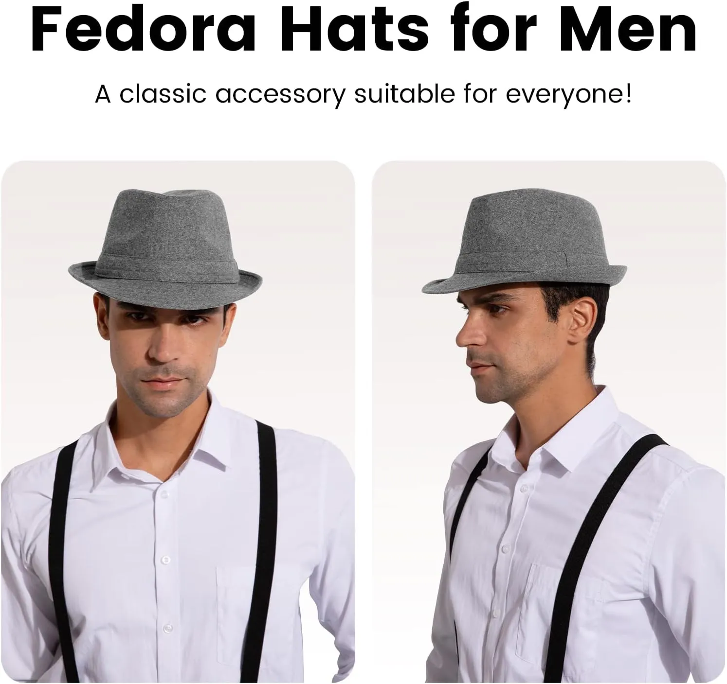 Men's Classic Manhattan Structured Trilby Fedora Hat for Women