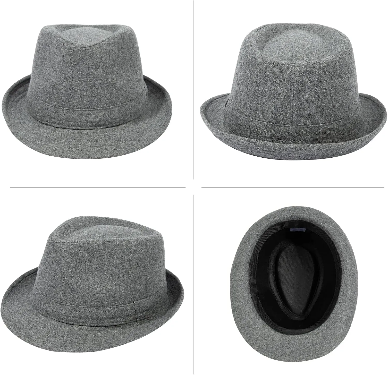Men's Classic Manhattan Structured Trilby Fedora Hat for Women
