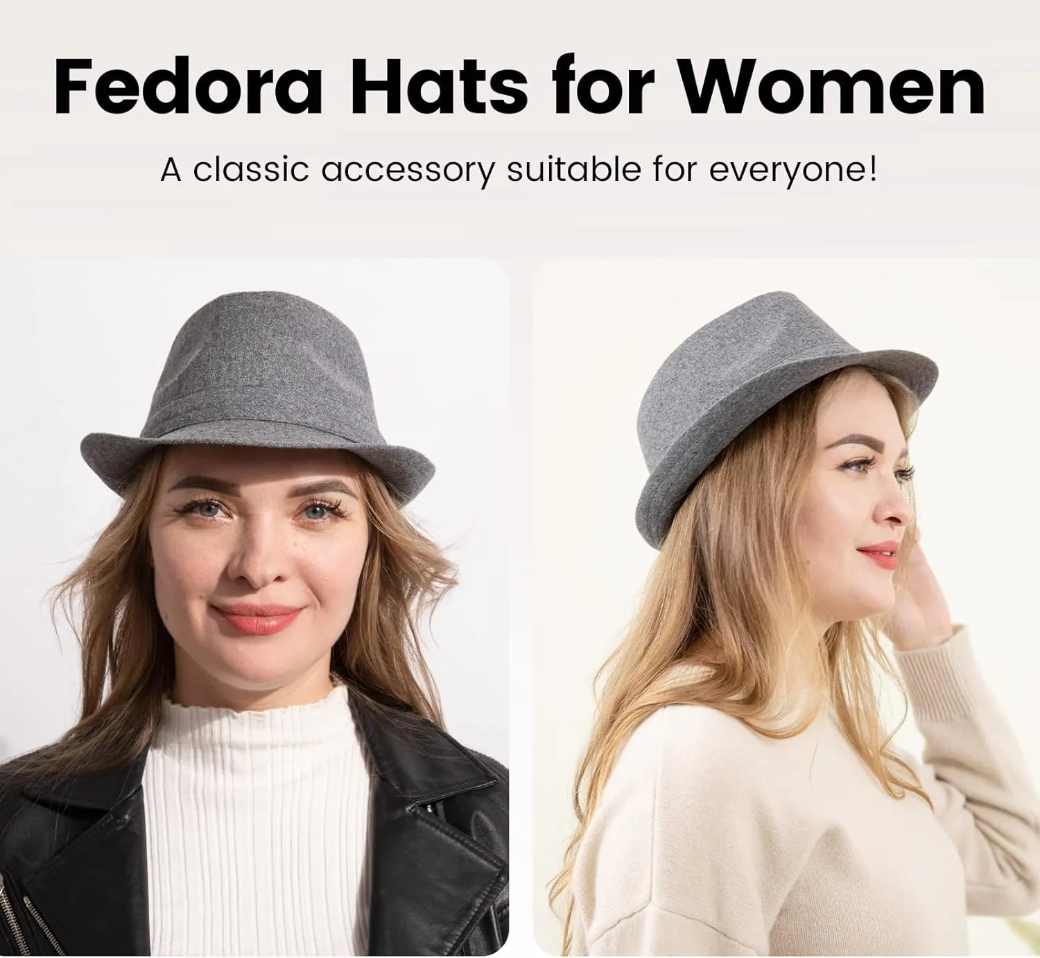 Men's Classic Manhattan Structured Trilby Fedora Hat for Women
