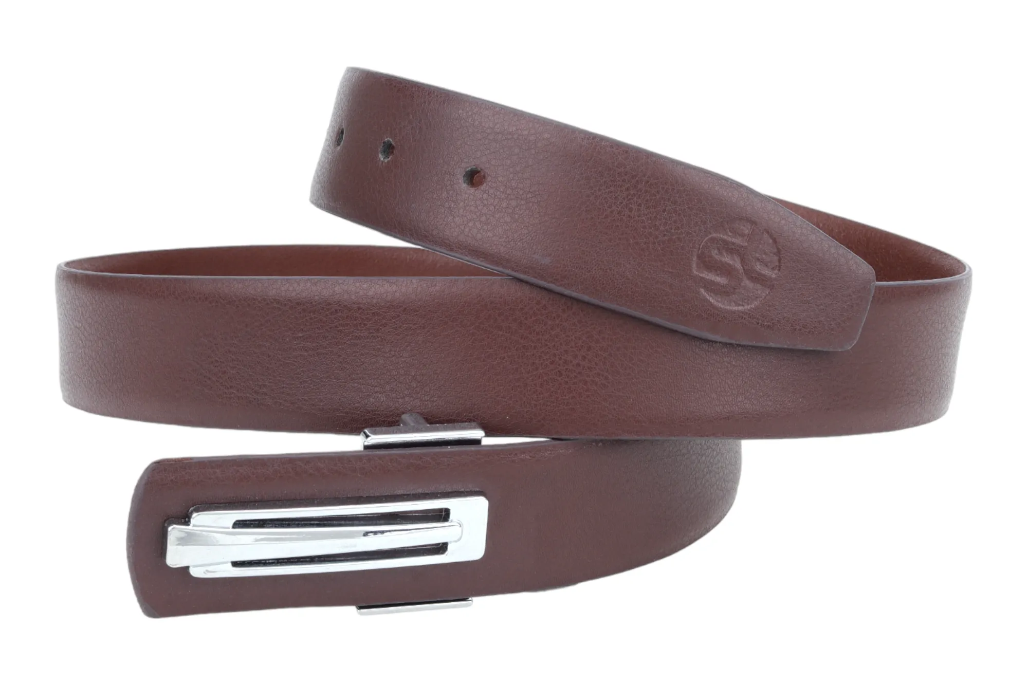 Mens Formal leather Belt With Exclusive Buckle 998610 (Brown)