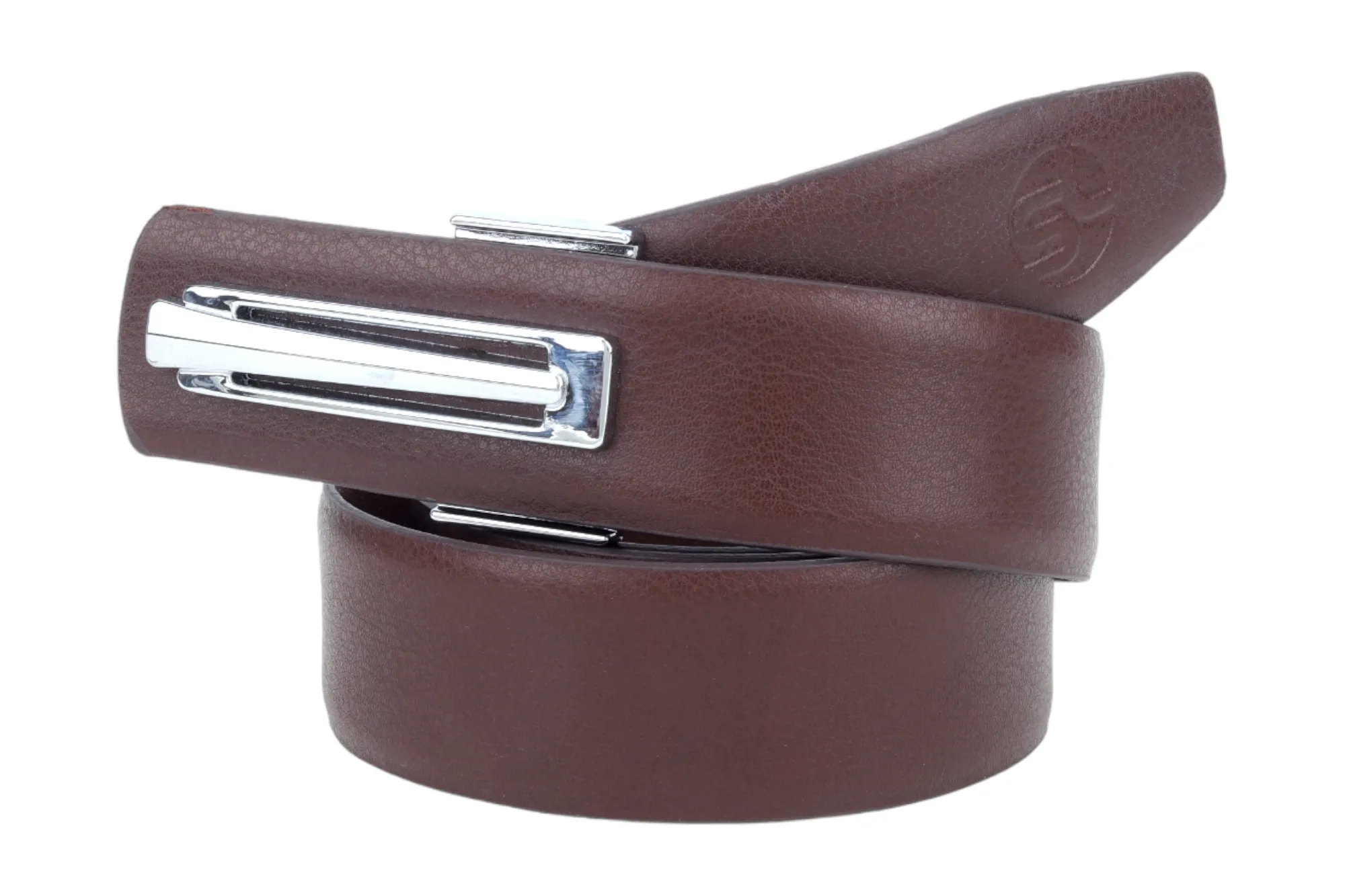 Mens Formal leather Belt With Exclusive Buckle 998610 (Brown)