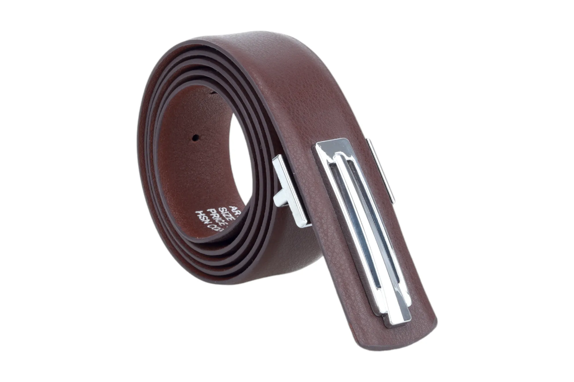 Mens Formal leather Belt With Exclusive Buckle 998610 (Brown)