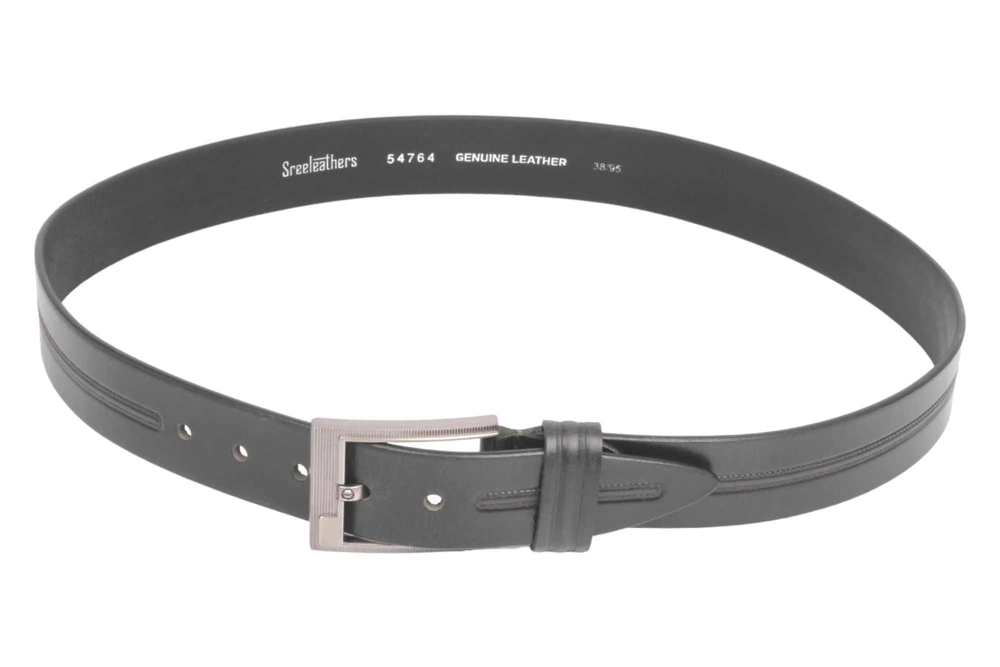 Mens Premium Casual leather Belt 54764 (Black)