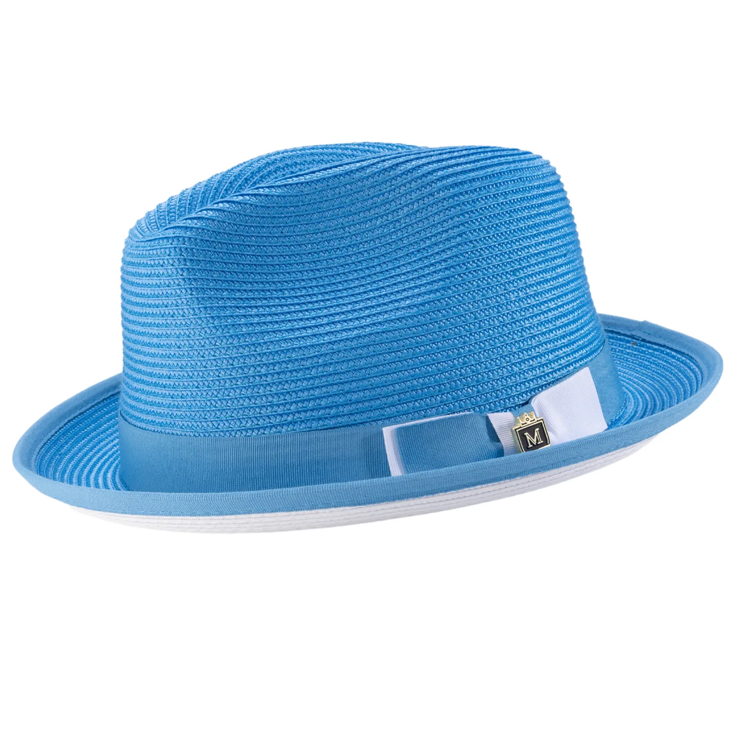 Montique Charleston White Bottom Polybraid Straw Fedora