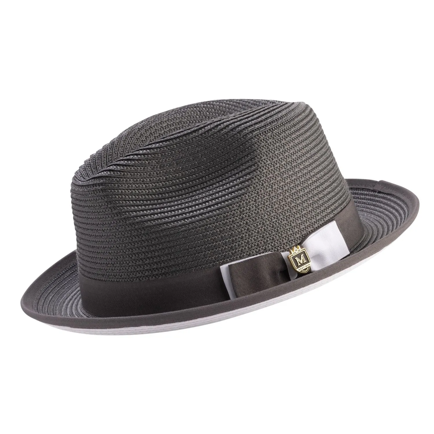 Montique Charleston White Bottom Polybraid Straw Fedora