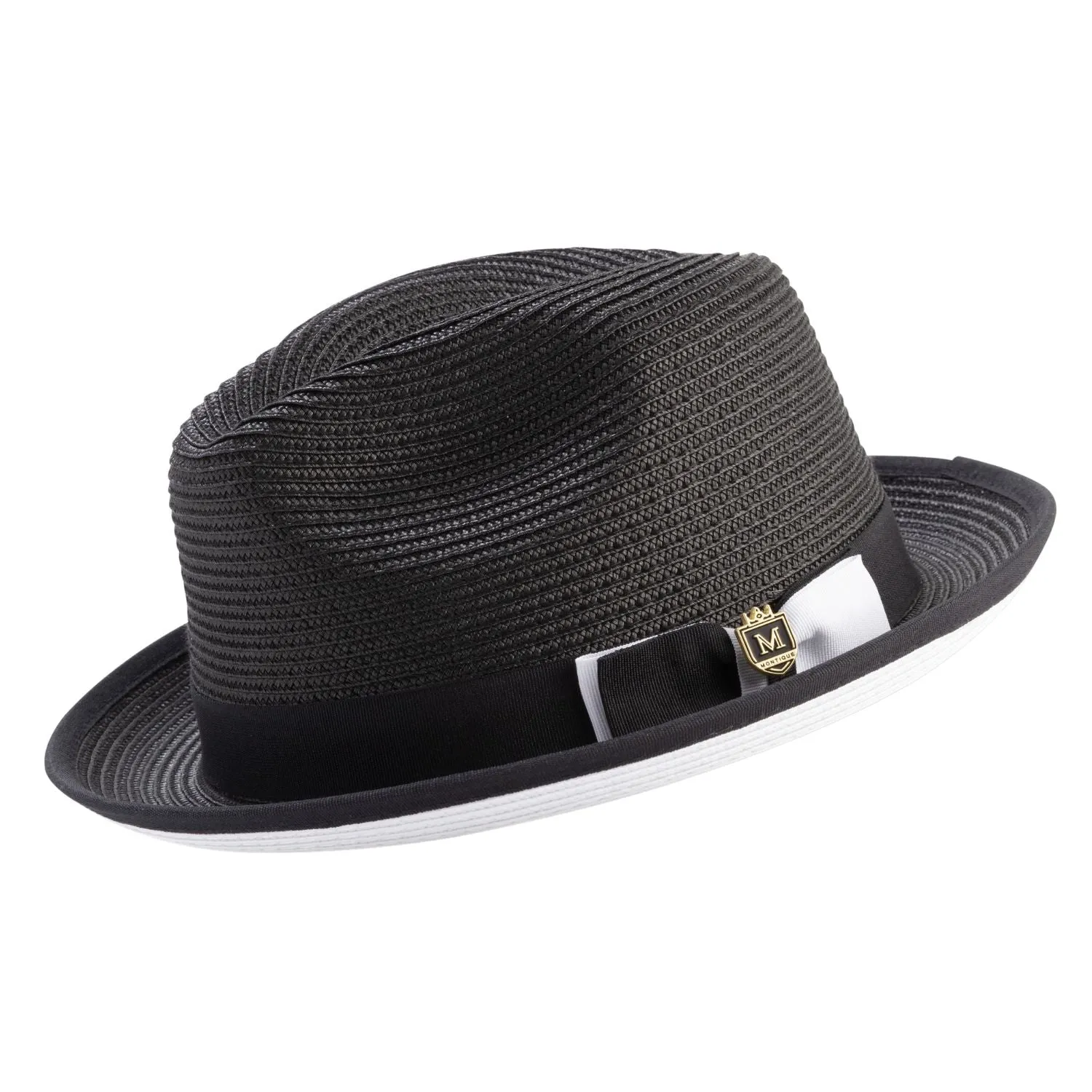 Montique Charleston White Bottom Polybraid Straw Fedora
