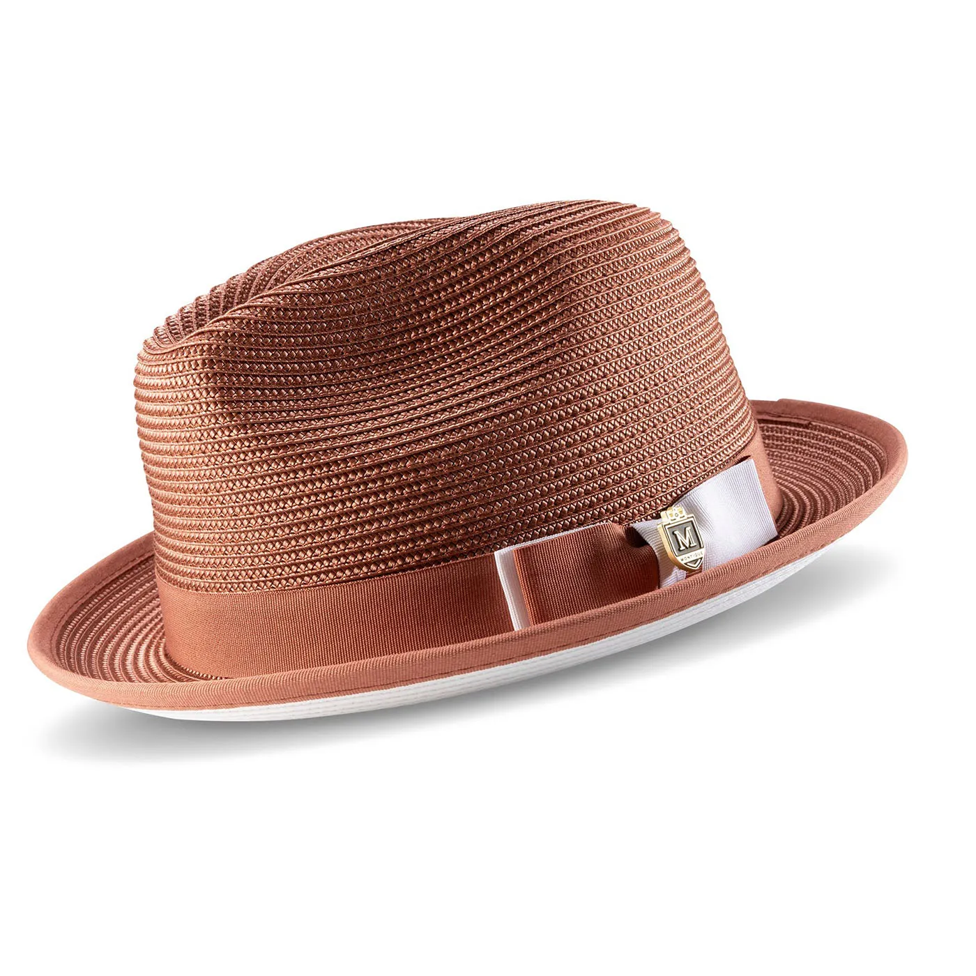 Montique Charleston White Bottom Polybraid Straw Fedora