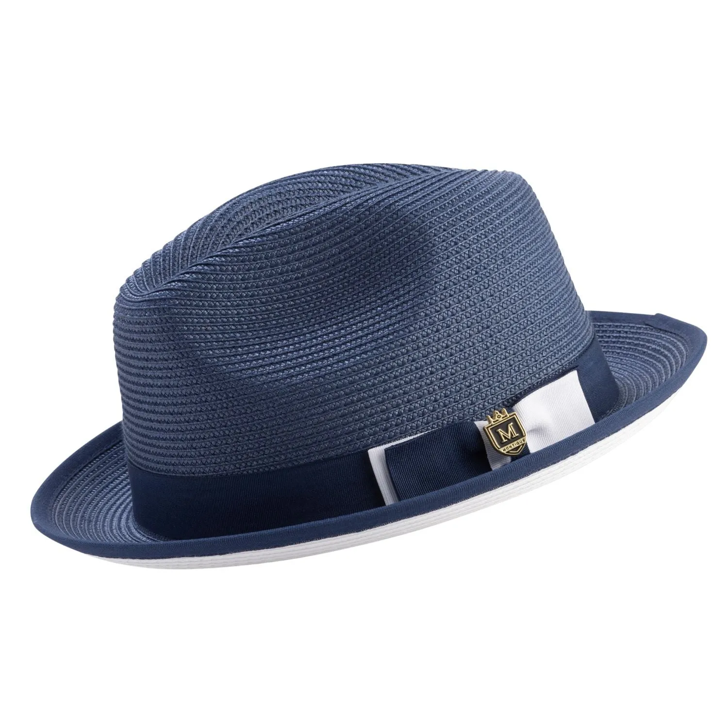 Montique Charleston White Bottom Polybraid Straw Fedora