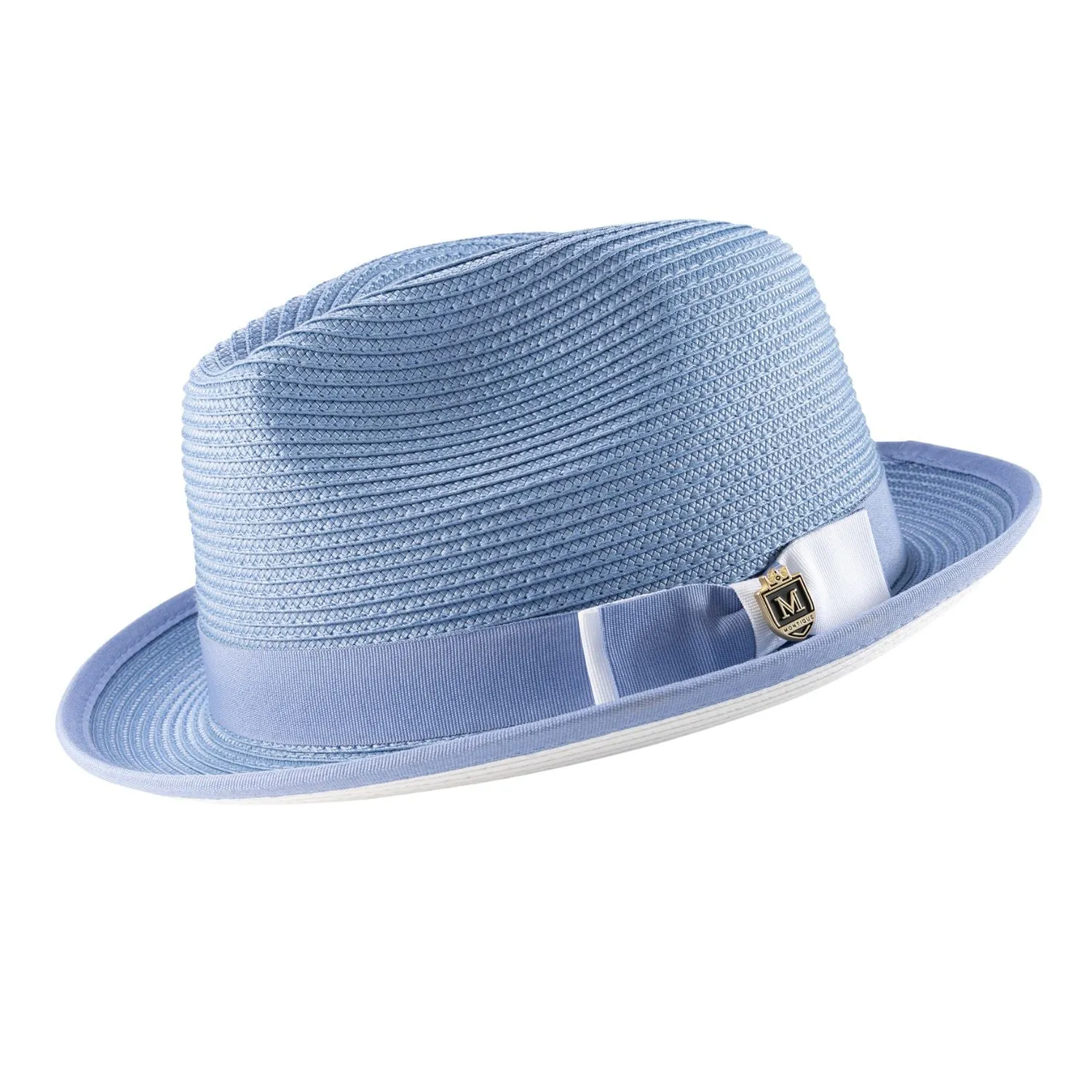 Montique Charleston White Bottom Polybraid Straw Fedora