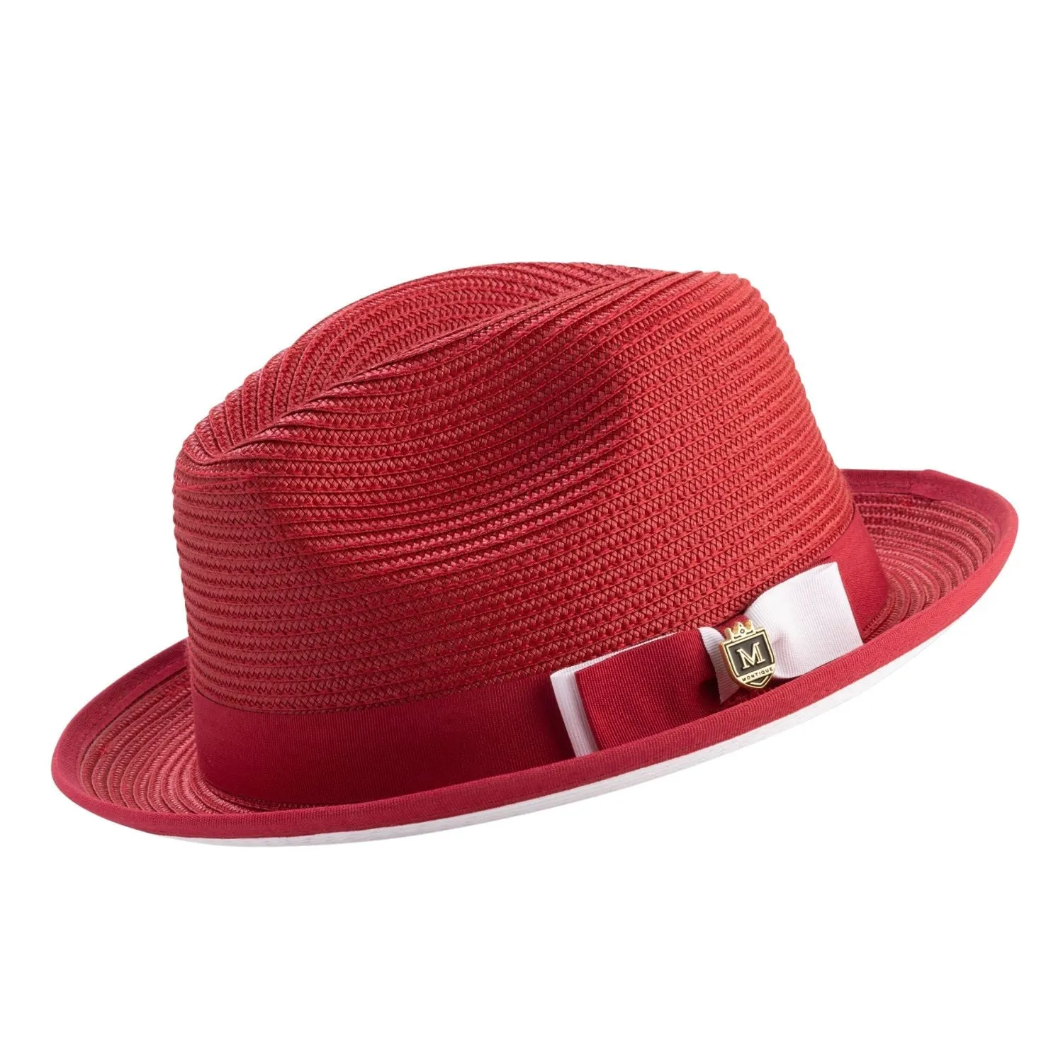 Montique Charleston White Bottom Polybraid Straw Fedora