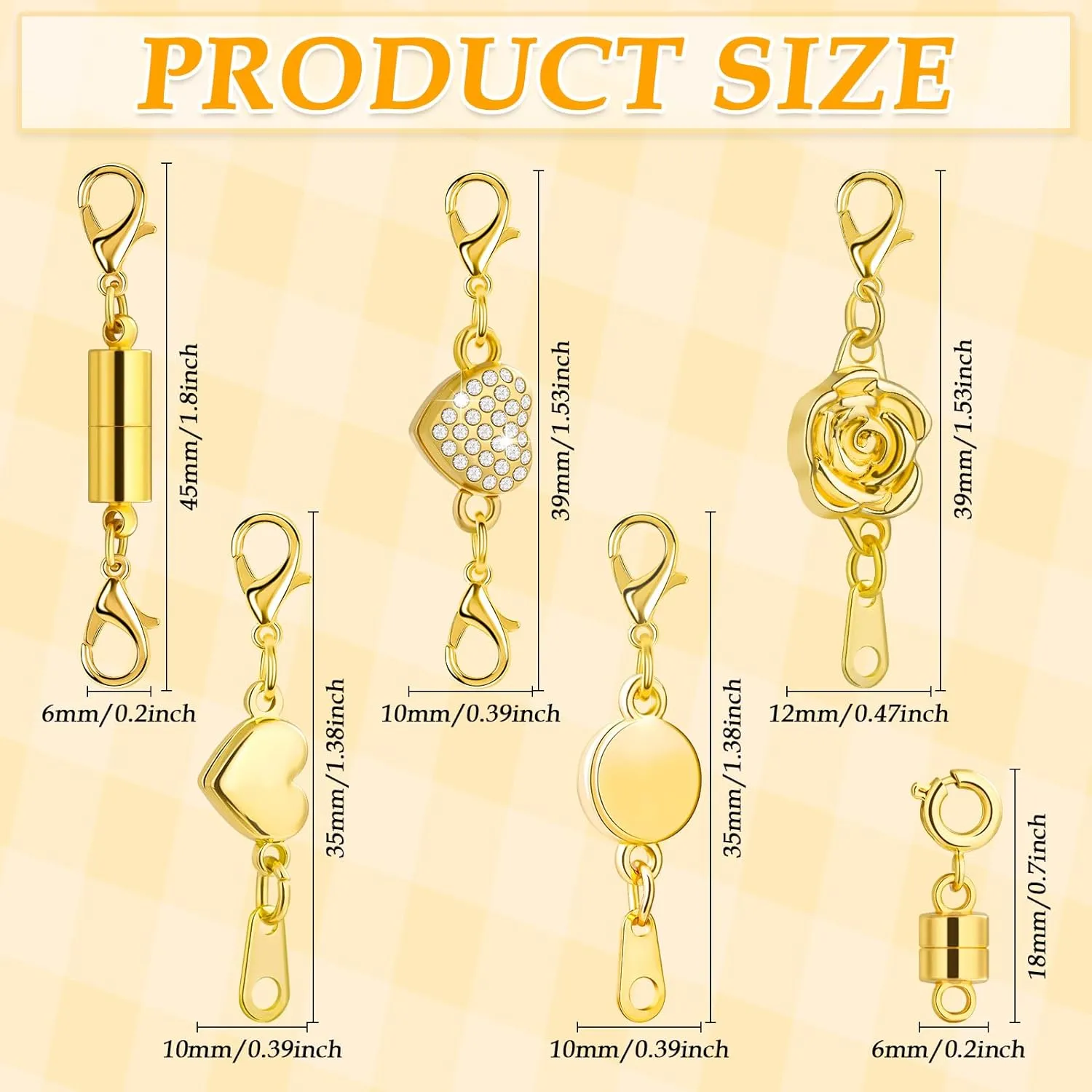 Paxcoo 12Pcs Magnetic Necklace Clasps and Closures, Locking Magnetic Jewelry Clasps, Magnetic Necklace Extender, Necklace Clasp Helper for Necklaces, Bracelets and Jewelry